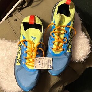 Hoka Vibrant Blue and Neon Yellow Sneakers